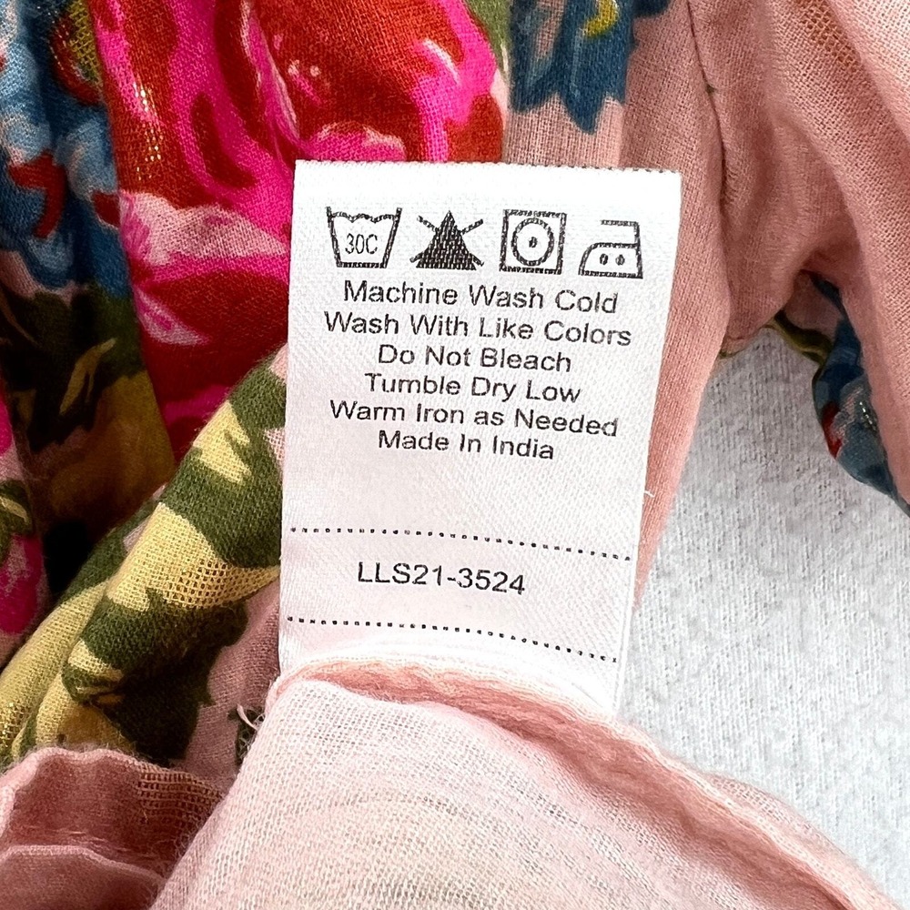 ANTHROPOLOGIE Love The Label Rosette Babydoll Top S Pink Floral Puff Sleeve Boho - Picture 13 of 16